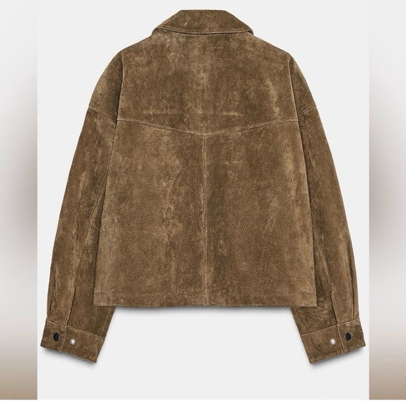 Zara Khaki viral Suede Jacket - Picture 2 of 5